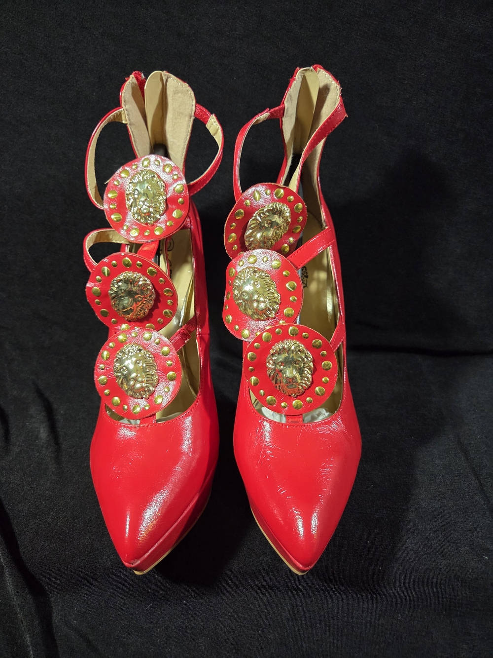 Wild Rose Red Embellished Pointed-Toe Women's Heels